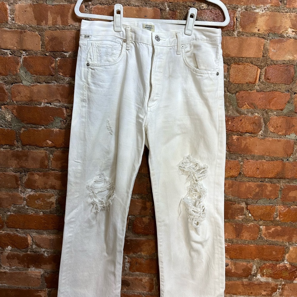 Citizens of humanity white ripped jeans